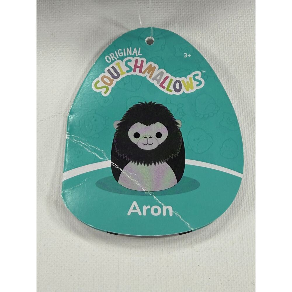 Squishmallow Aron the Gorilla 8 Inch Plush with Tags Kellytoy Black Gray - Picture 4 of 9